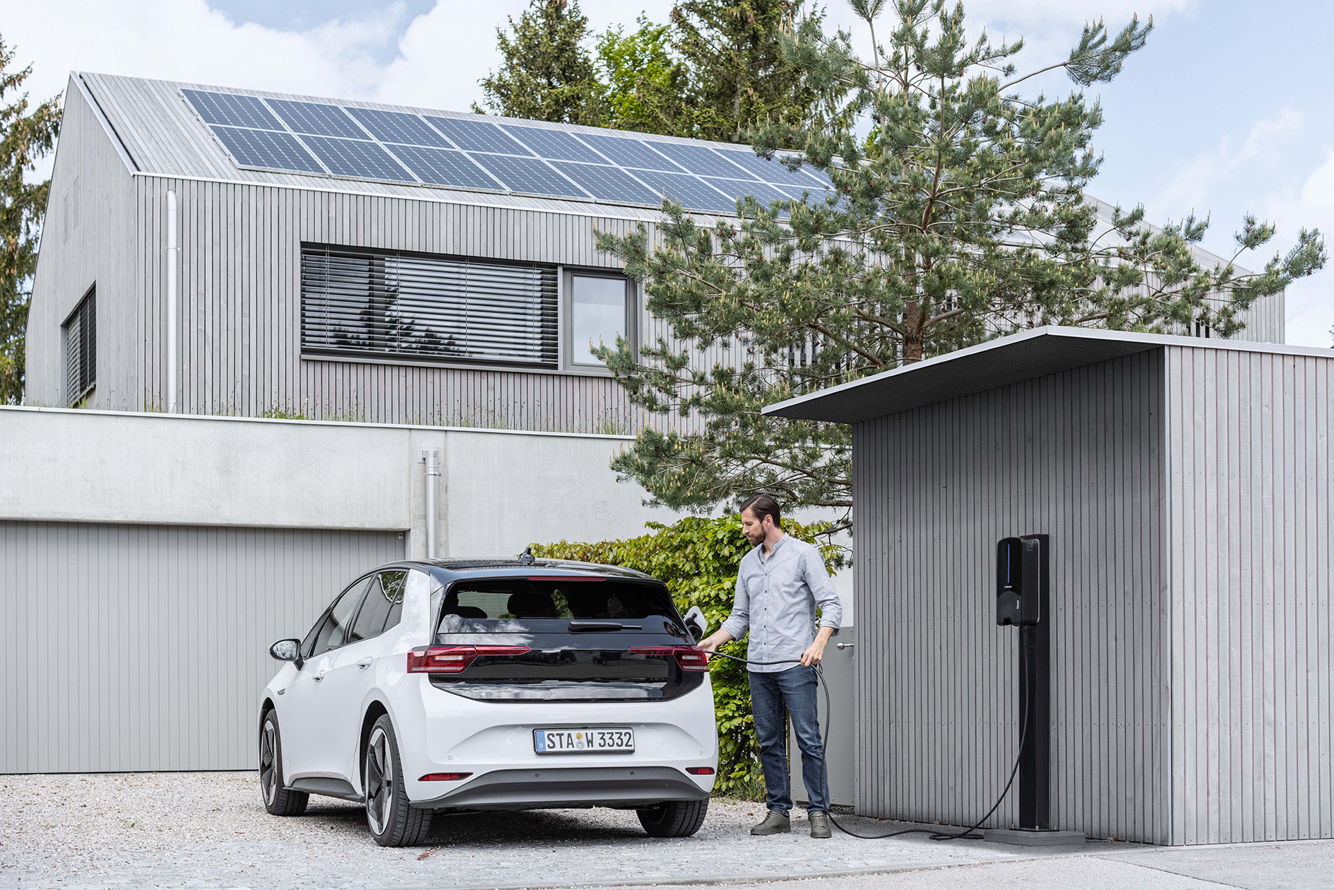 Slim En Duurzaam Een Elektrische Auto Laden Met Gebruik Van Zonne